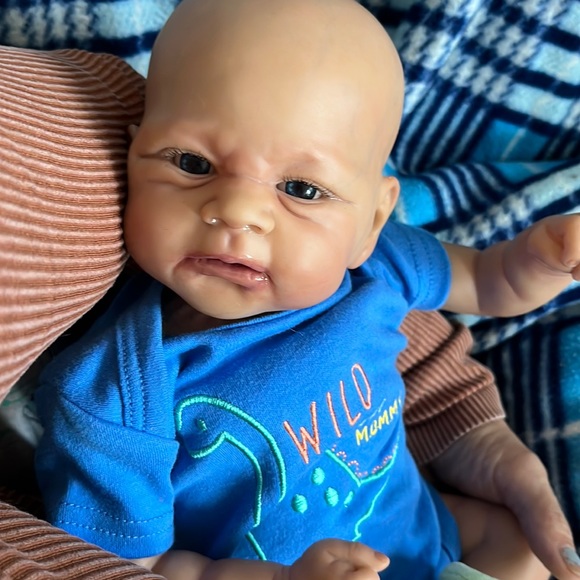 jamie's upcycled angels Toys New Blue Eyed Handmade Bald Reborn